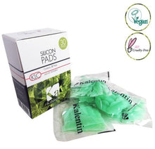 Carregar imagem no visualizador da galeria, Pads Vegan em silicone verdes 30 pares - XS-S-M-L