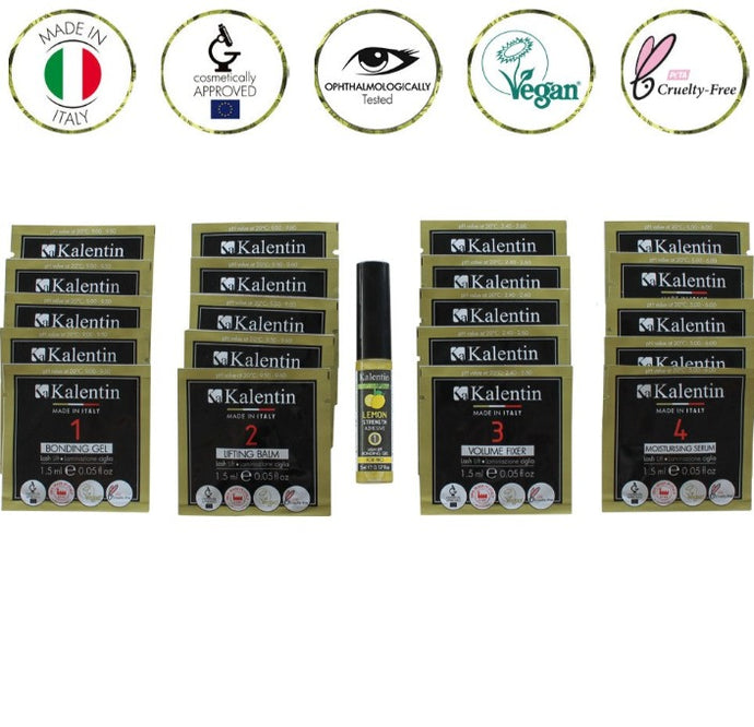 Vegan - Conjunto de 20 saquetas para Lifting Pestanas em unidose + Cola forte de limão