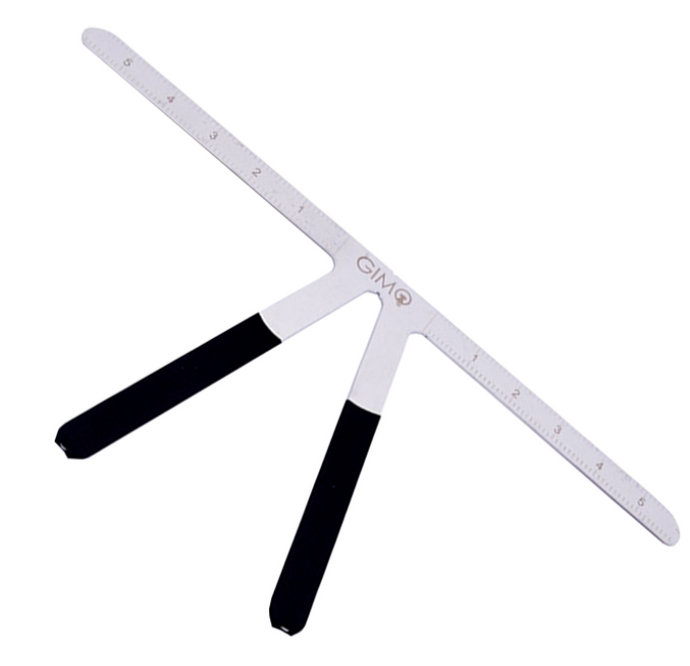 Estêncil de Sobrancelha em metal com régua para medir