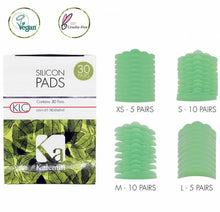 Carregar imagem no visualizador da galeria, Pads Vegan em silicone verdes 30 pares - XS-S-M-L